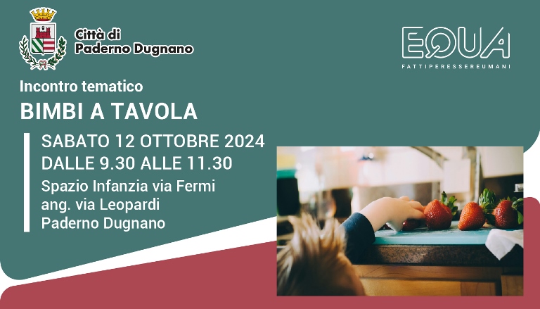 Sabato 12 ottobre 2024 | dalle 9.30 alle 11.30 | Spazio Infanzia via Fermi ang. via Leopardi