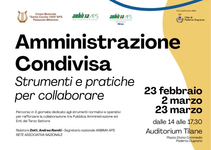 Percorso formativo gratuito proposto dal Corpo Musicale Santa Cecilia-1900 APS, con il patrocinio della Città di Paderno Dugnano.