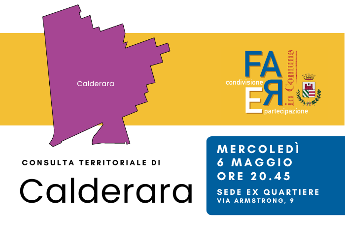 La cittadinanza è invitata a partecipare alla Consulta Territoriale di Calderara.
