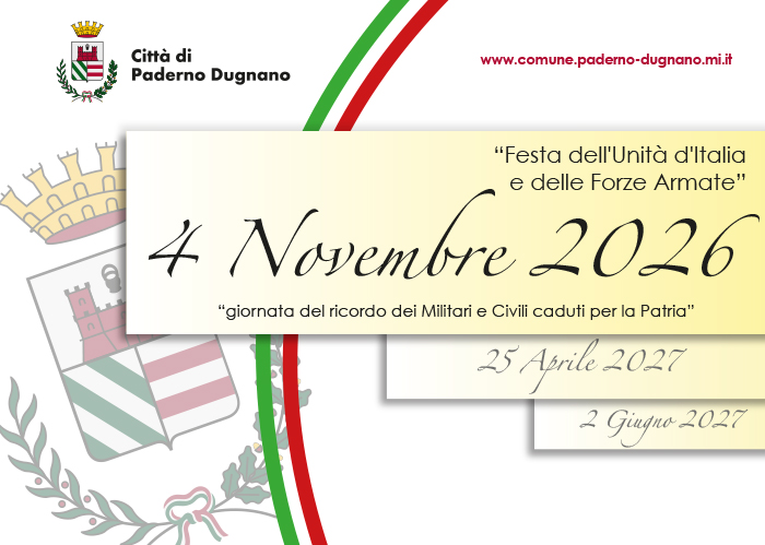 Iniziative per il IV Novembre: Festa dell’Unità d’Italia e delle Forze Armate 