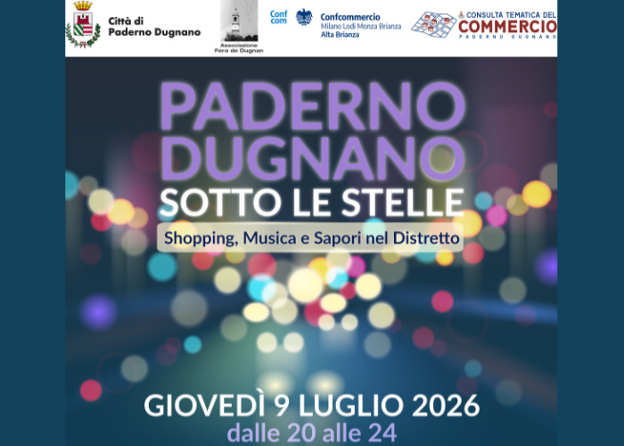 Paderno Dugnano sotto le stelle: una serata speciale dedicata allo shopping di vicinato, alla socialità e all’animazione nel cuore della città.
