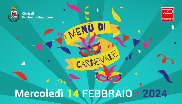 Mercoledì 14 febbraio nelle scuole del territorio verrà servito il Menù di Carnevale