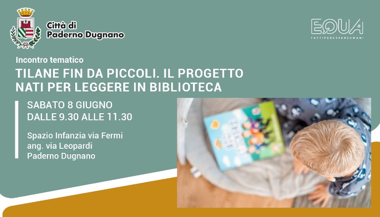 Sabato 8 giugno 2024 | dalle 9.30 alle 11.30 | Spazio Infanzia via Fermi ang. via Leopardi