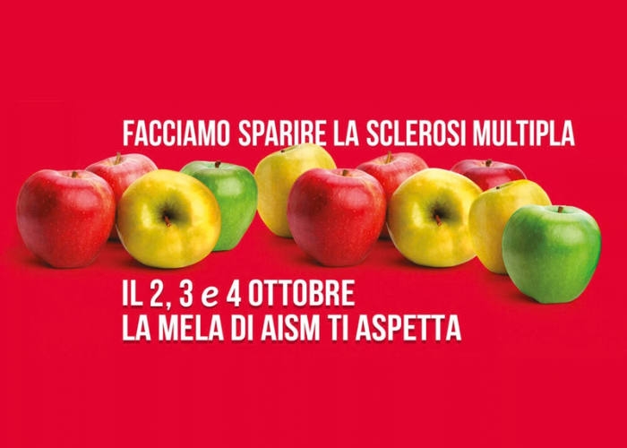 Il 2, 3 e 4 ottobre la mela di AISM ti aspetta in 5.000 piazze italiane per sostenere la ricerca e i servizi sulla sclerosi multipla e patologie correlate.