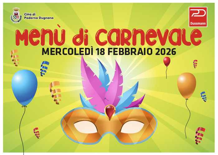 Mercoledì 18 febbraio nelle scuole del territorio verrà servito il menù di Carnevale.

