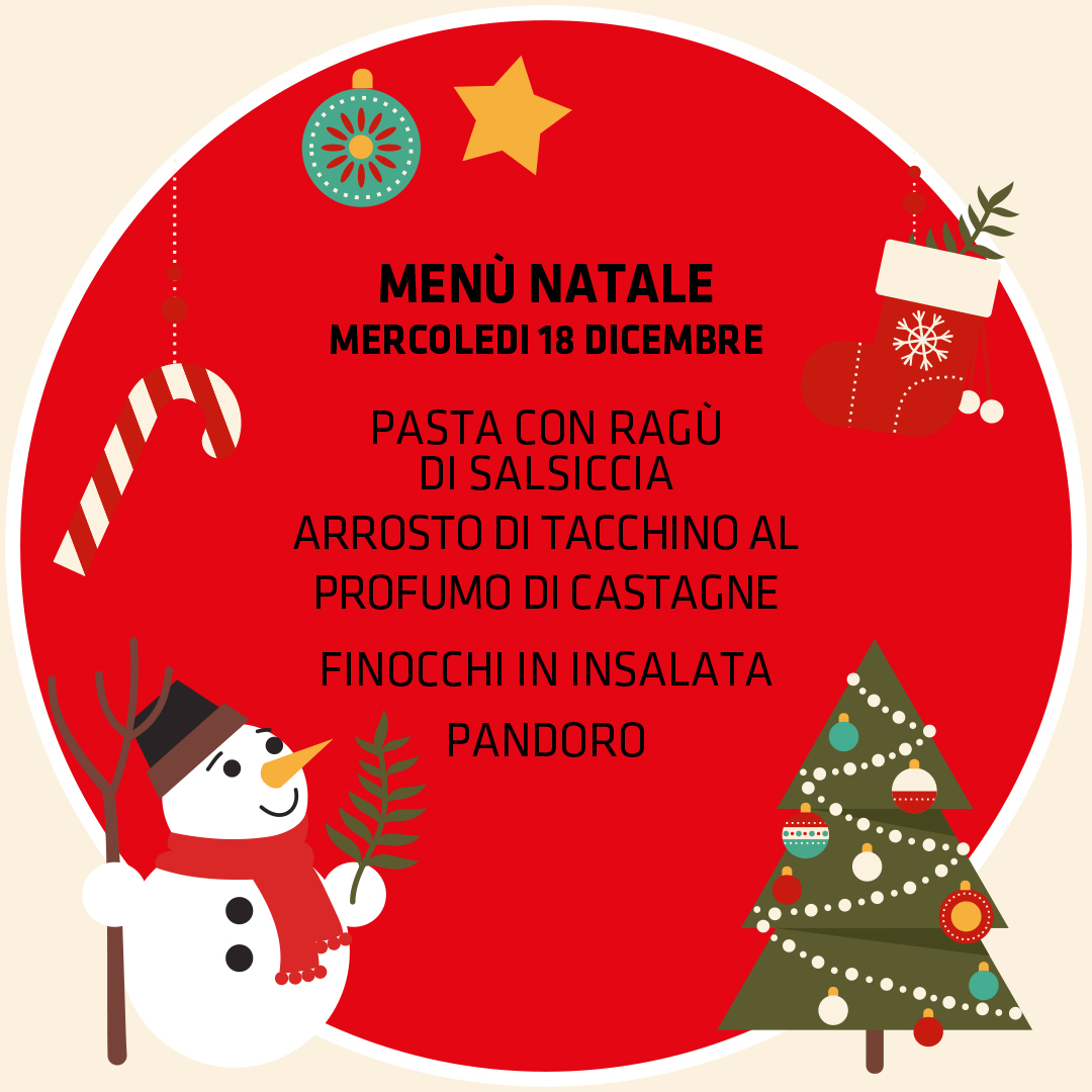 Mercoledì 18 dicembre 2024 nelle scuole del territorio verrà servito il menù di Natale