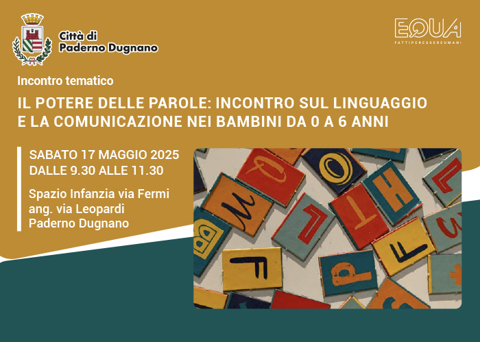 Sabato 17 maggio 2025 | dalle 9.30 alle 11.30 | Spazio Infanzia via Fermi ang. via Leopardi