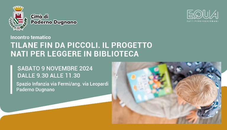 Sabato 9 novembre 2024 | alle 9.30 e alle 11.30 | Spazio Infanzia via Fermi ang. via Leopardi